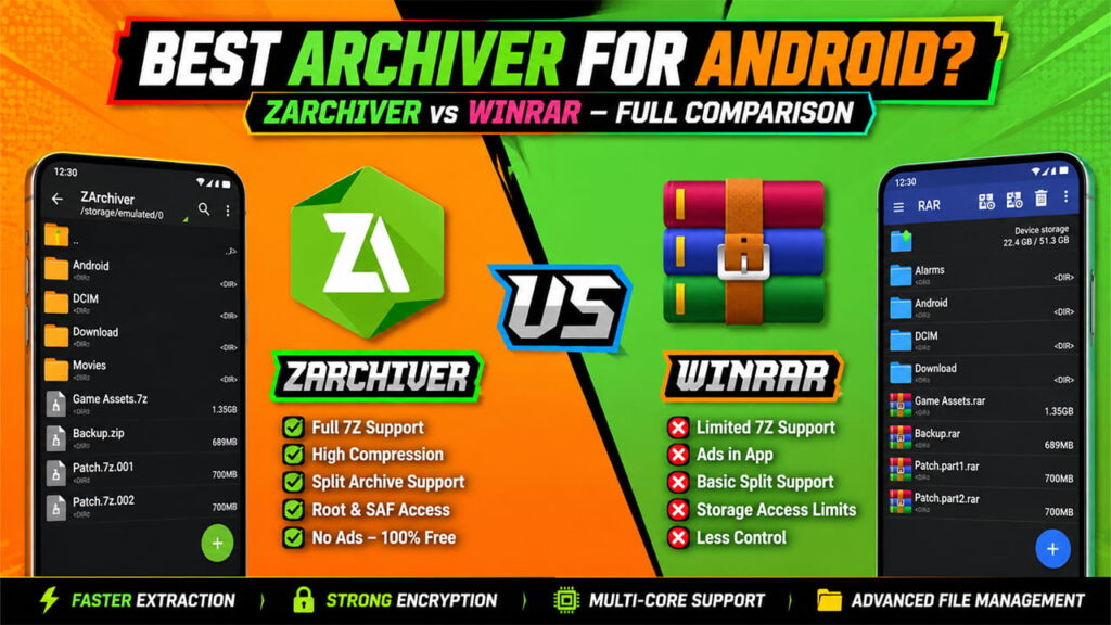 zarchiver vs winrar