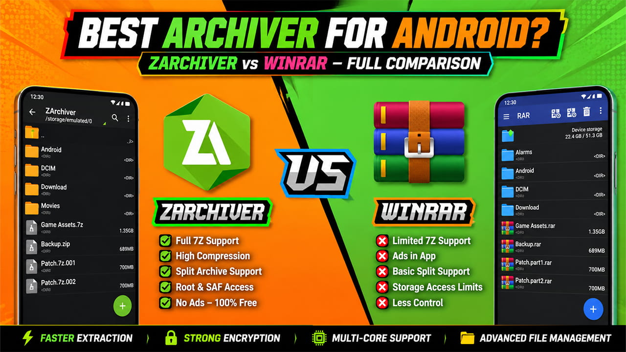 zarchiver vs winrar